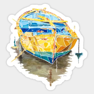 The yellow boat Sticker